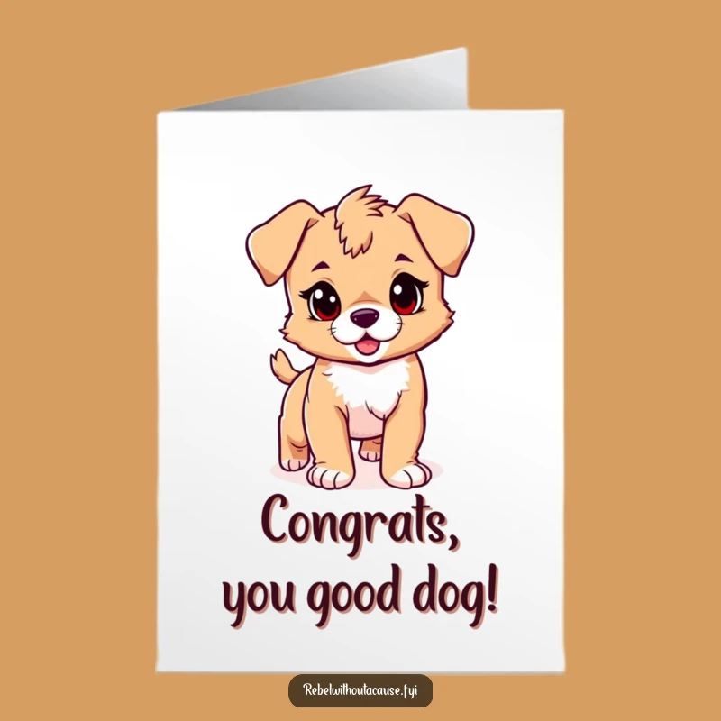 Free Printable Puppy Congrats Card: Pawsome Achievement! Funny Downloadable Gift for Success