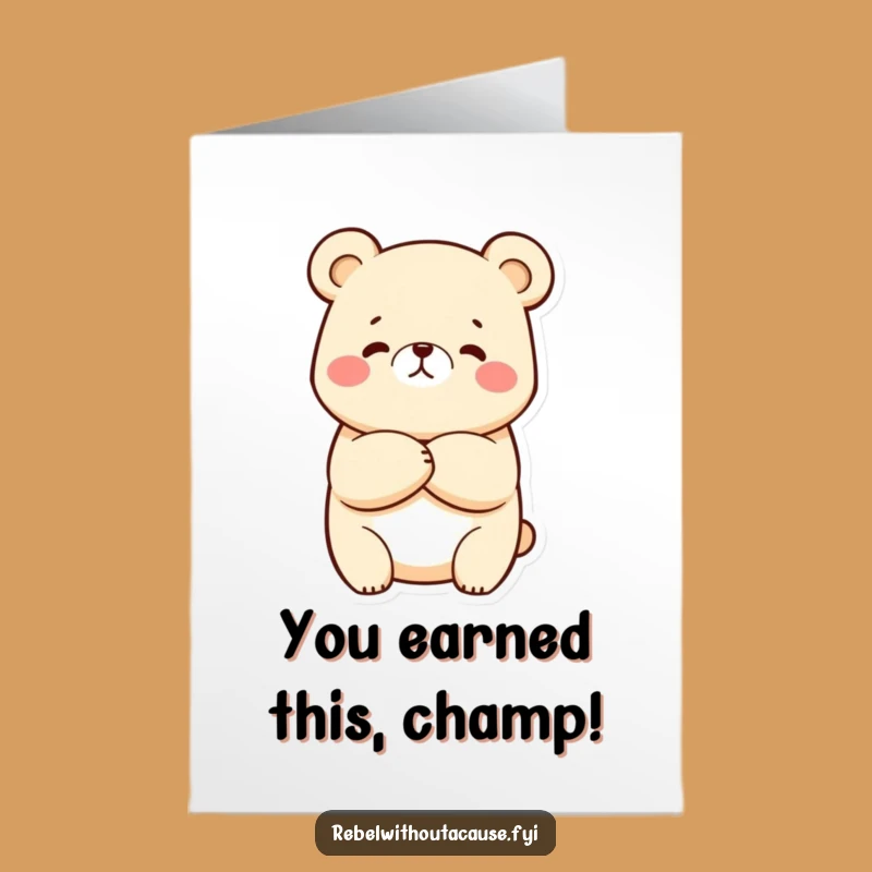Congratulate with a Grin: Free Printable Kawaii Bear Card for Any Achievement