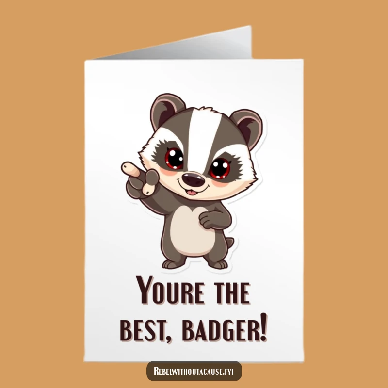 Free Printable Congrats Card: Bold Badger for Achieving Your Goals!