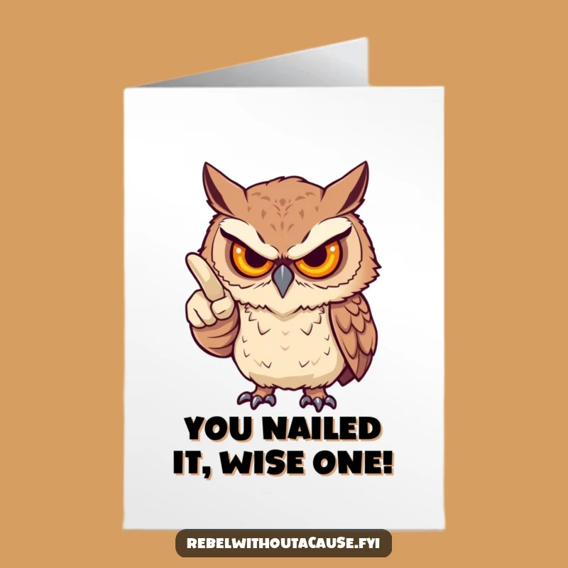 Free Printable Congrats Card: Fierce Owl's Judgmental Leap to Success