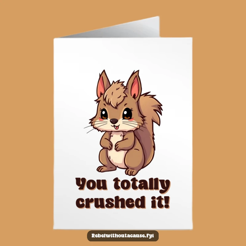 Free Printable Congrats Card: Wild Squirrel's Adventure to Success