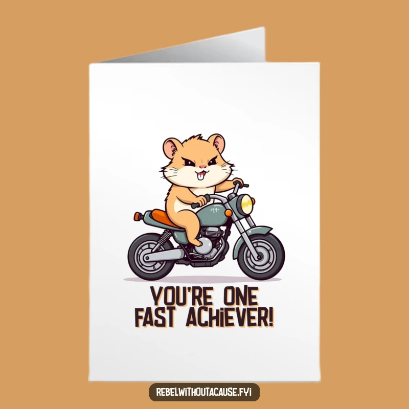 Free Printable Congrats Card: Hamster's Ride to Success, Downloadable Gift