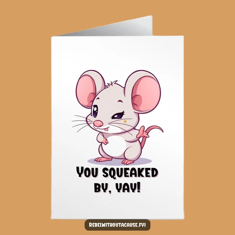 Free Printable Mouse Congrats Card: Funny Downloadable for Achieving Goals!
