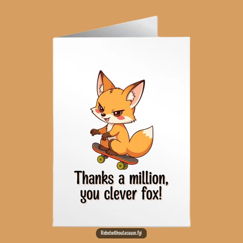 Free Printable Fox Thank You Card: Thanks a Ton, Funny Downloadable Gift for Rad Folks