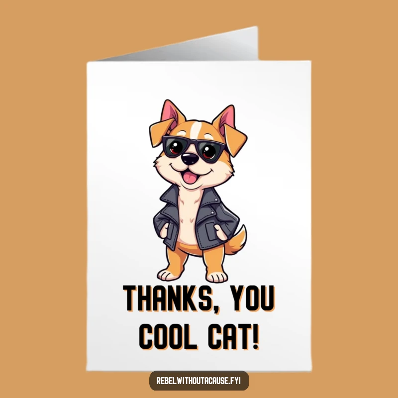 Free Printable Sassy Dog Thank You Card - Cool Jacket Downloadable for Gratitude