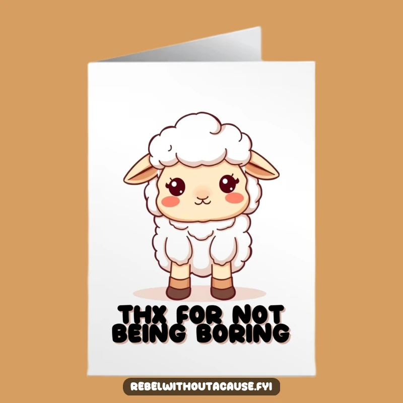 Free Printable Sheep Thank You Card: Funny Downloadable for Appreciating Quirks!