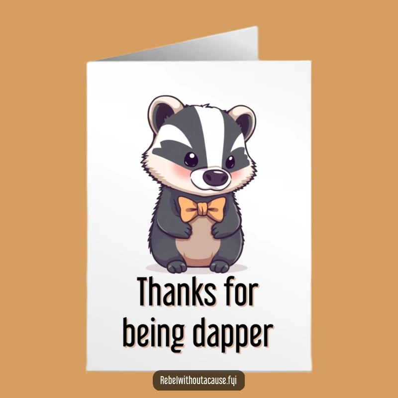 Free Printable Thank You Card: Badger's Aloof Appreciation