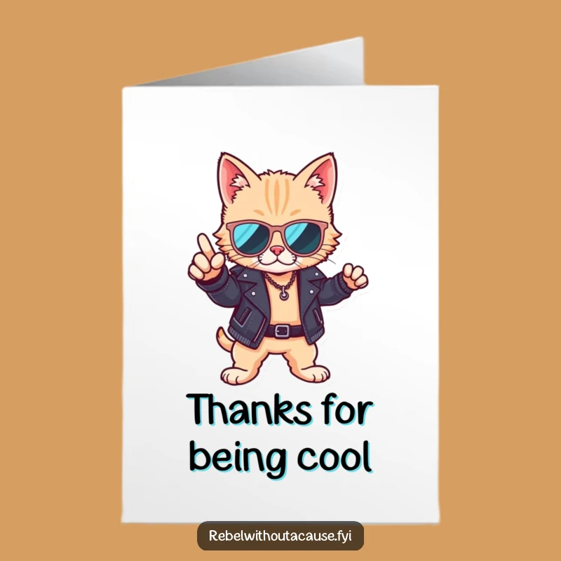 Free Printable Thank You Card: Cool Cat, Downloadable & Print at Home Gratitude