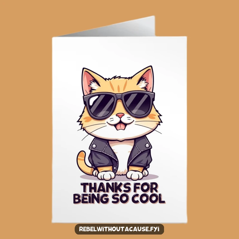 Free Printable Thank You Card: Cool Cat's Stylish Gratitude Downloadable