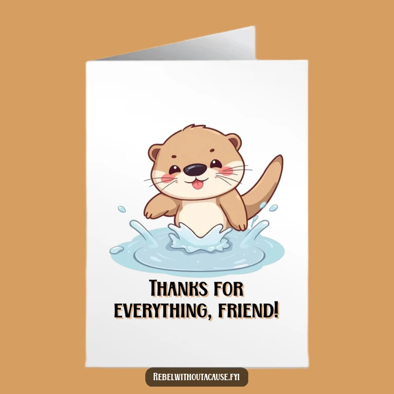 Free Printable Thank You Card: Otter Making a Thankful Splash!