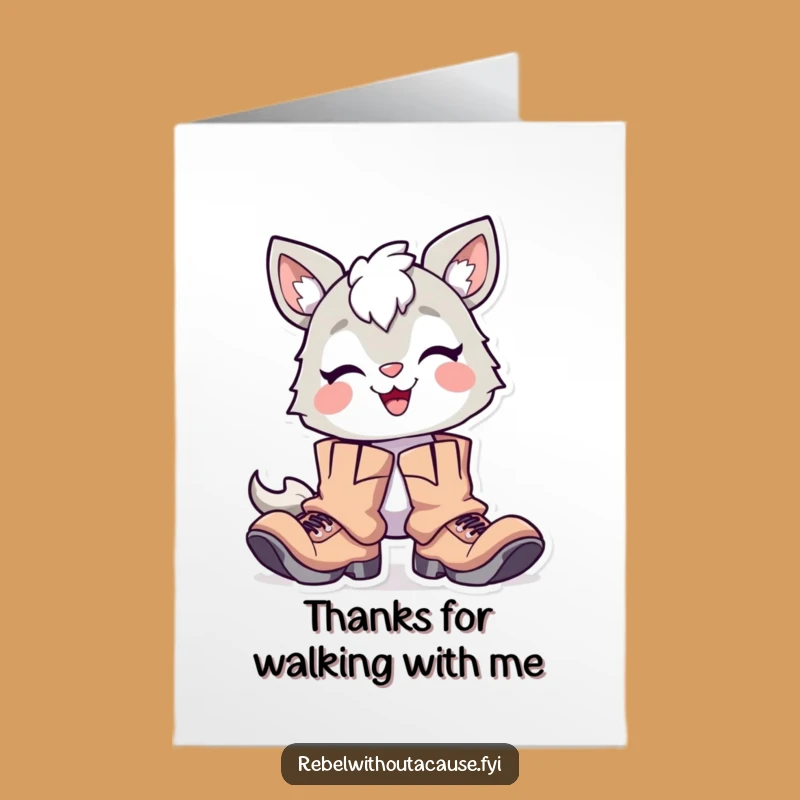 Free Printable Thank You Card: Proud Animal's Big Boots Saying Thanks