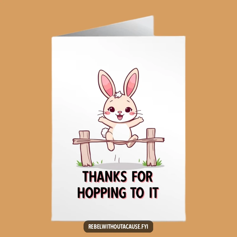 Free Printable Thank You Card: Resilient Rabbit, Overcoming Thanks, Downloadable Gift