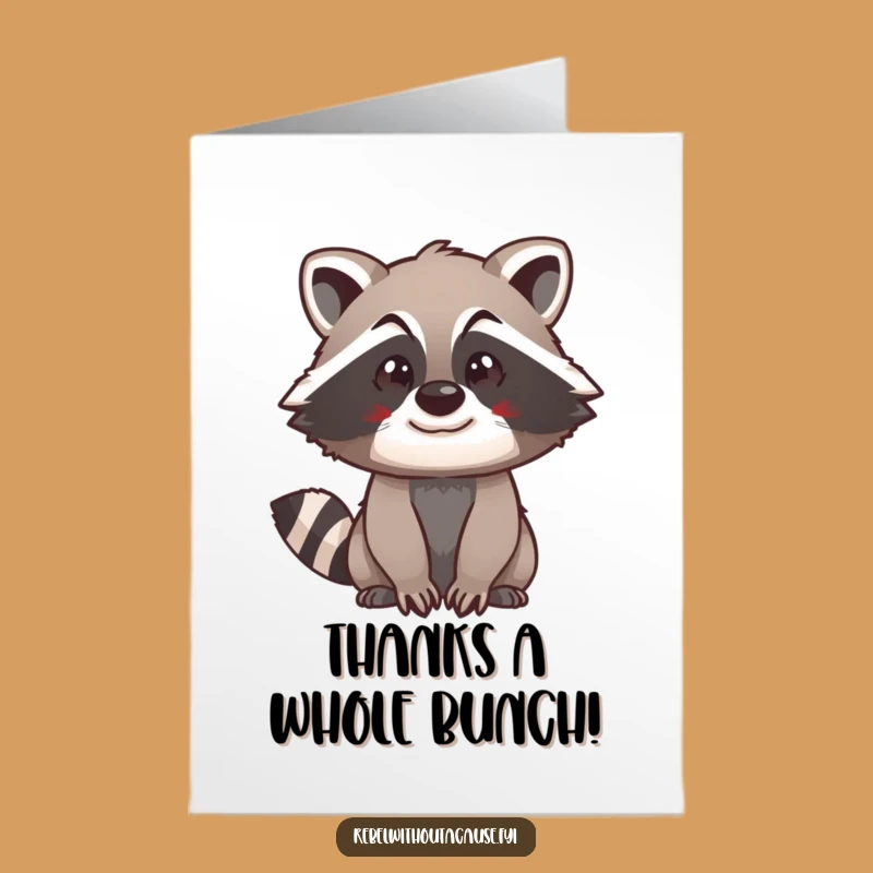 Free Printable Thank You Card: Spunky Raccoon Saying Thanks with Style