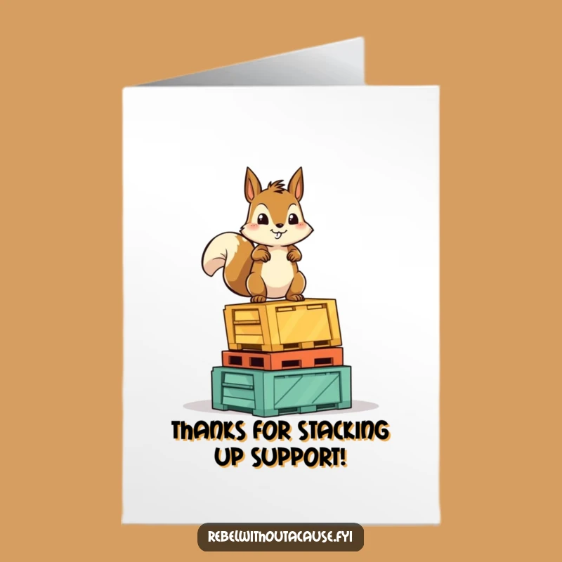 Free Printable Thank You Card: Squirrel's Gratitude Stack, Downloadable Gift