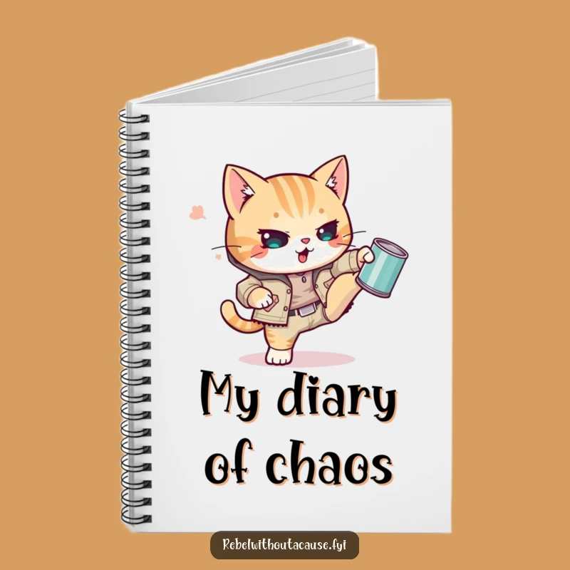Funny Kawaii Cat Notebook: Punk Kitty Journal for Notes, Perfect Funny Gift