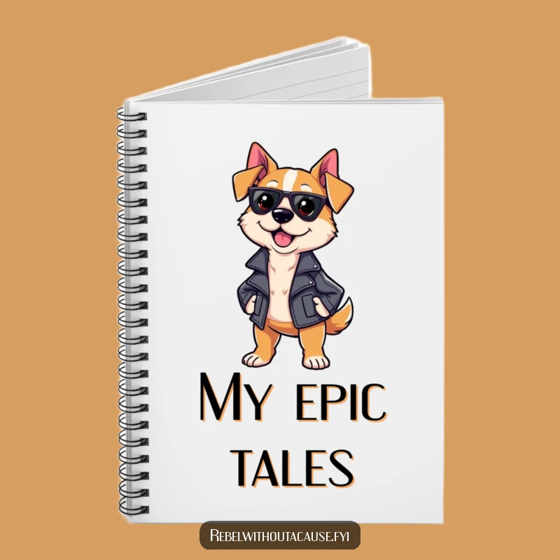 Funny Sassy Dog Notebook: Journal Strutting Leather Jacket Planner, Unique Funny Gift