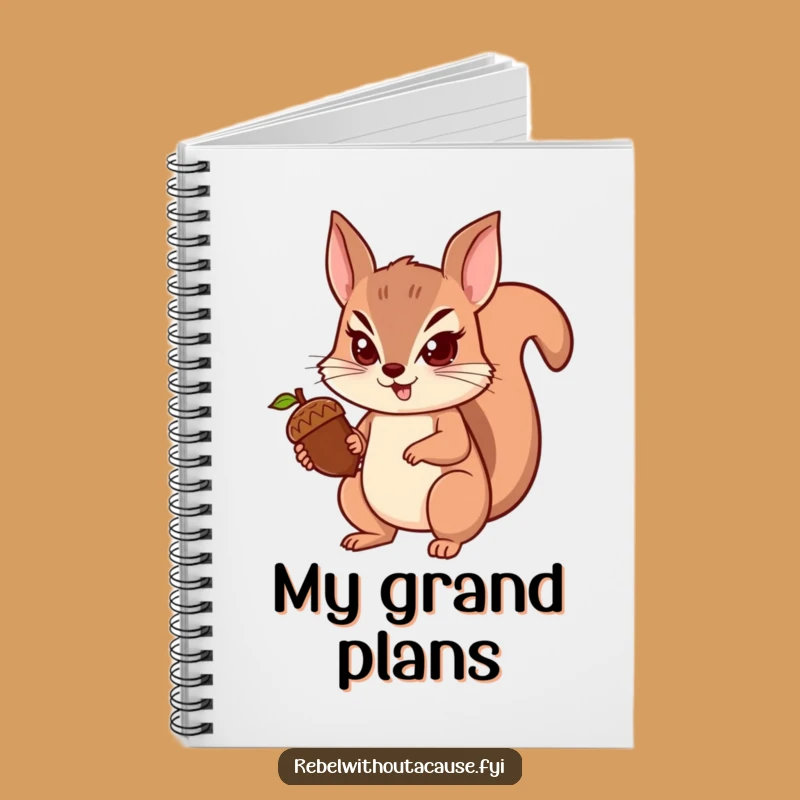 Funny Squirrel Notebook: Spunky Acorn Guard, Jot Down Goals Funny Gift