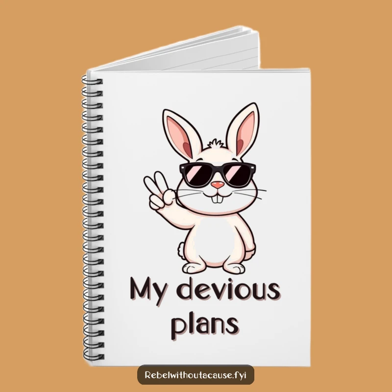 Funny Rebellious Bunny Peace Sign Notebook: Jot Down Ideas with This Funny Gift