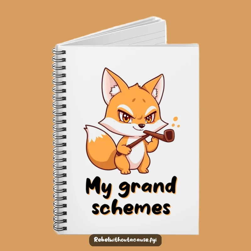 Funny Fox Butler Notebook: Journal Mischievous Grin Bent Pipe Planner, Unique Funny Gift