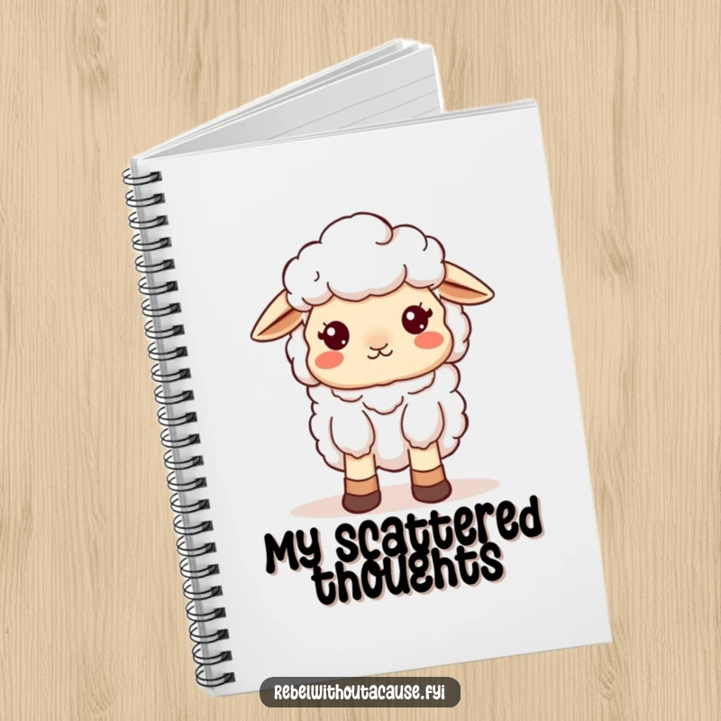 Funny Sheep Notebook: A kawaii sheep wearing mismatched socks looks charmingly scattered on the cover, perfect for note-taking.