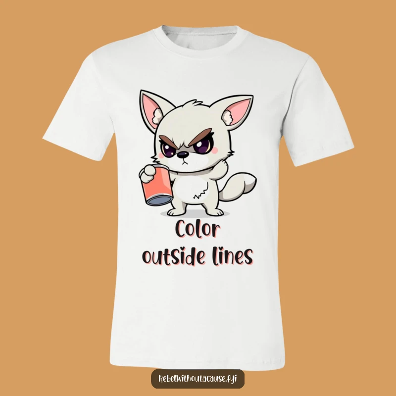 Funny Rebellious Animal Paint Can T-Shirt - Defiant Artist Tee