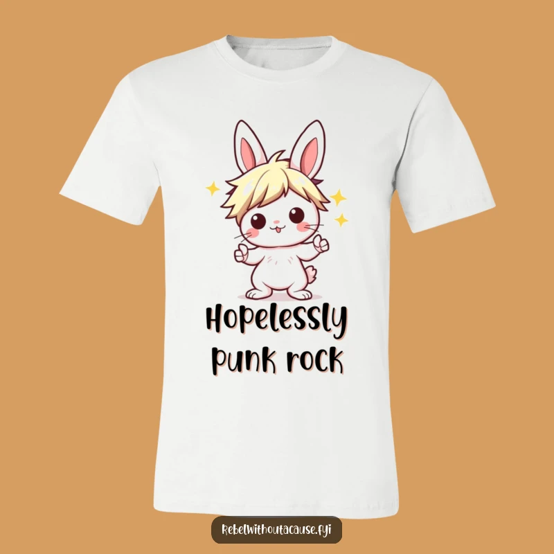 Funny Kawaii Bunny T-Shirt: Punk Rocker Style Shirt, Awesome Funny Gift