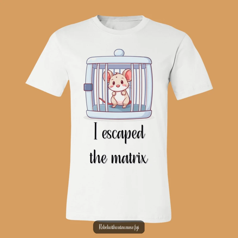 Funny Mouse Escapes Empty Cage T-Shirt: Wear Your Freedom Hilariously