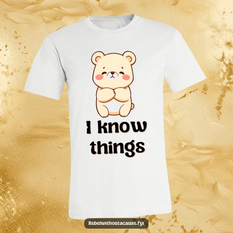 Funny Kawaii Bear T-Shirt showcasing a sassy bear with crossed arms and a confident, playful smirk.