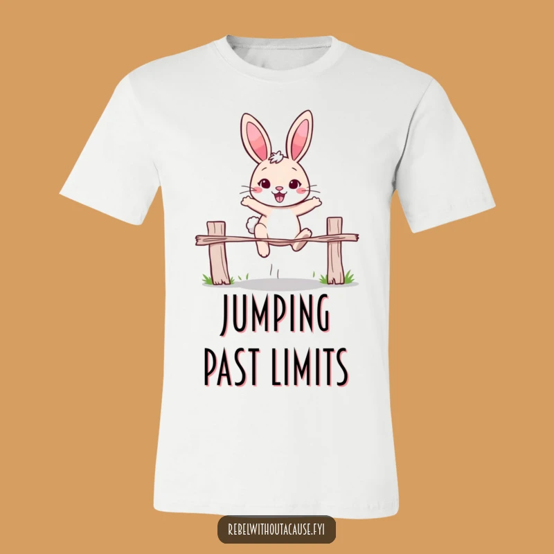 Funny Rabbit 'Over It' T-Shirt - Determined Jumper Rabbit Tee Gift