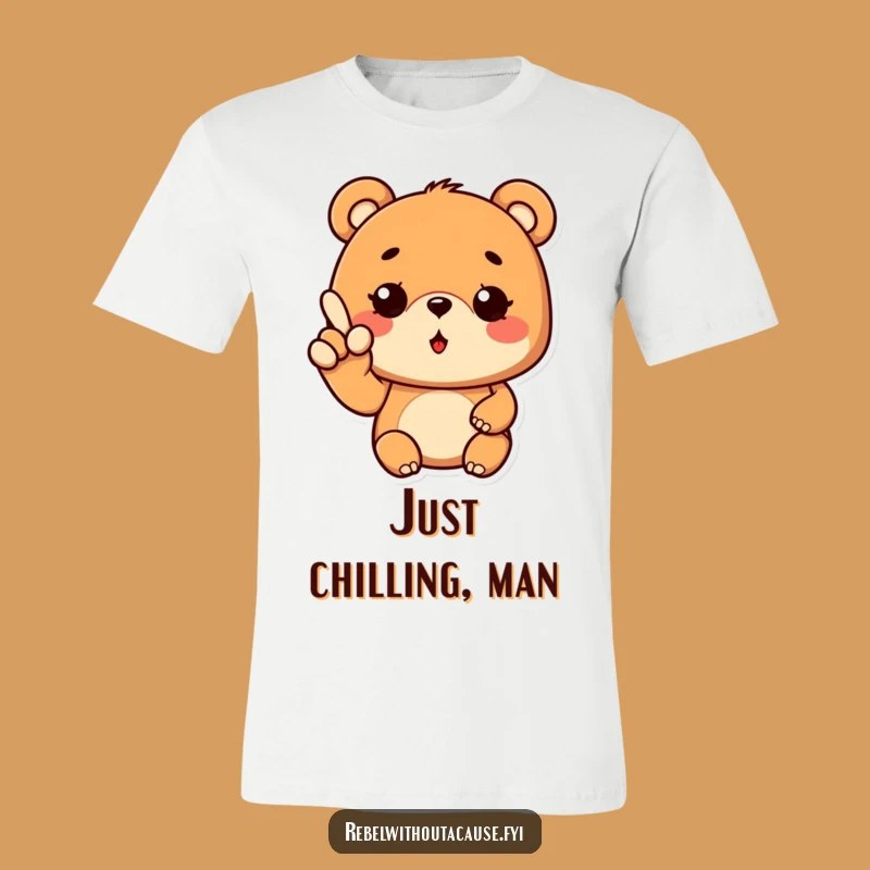 Funny Cool Bear T-Shirt: Wavy Fingers Wink Graphic Tee, Ideal Funny Gift