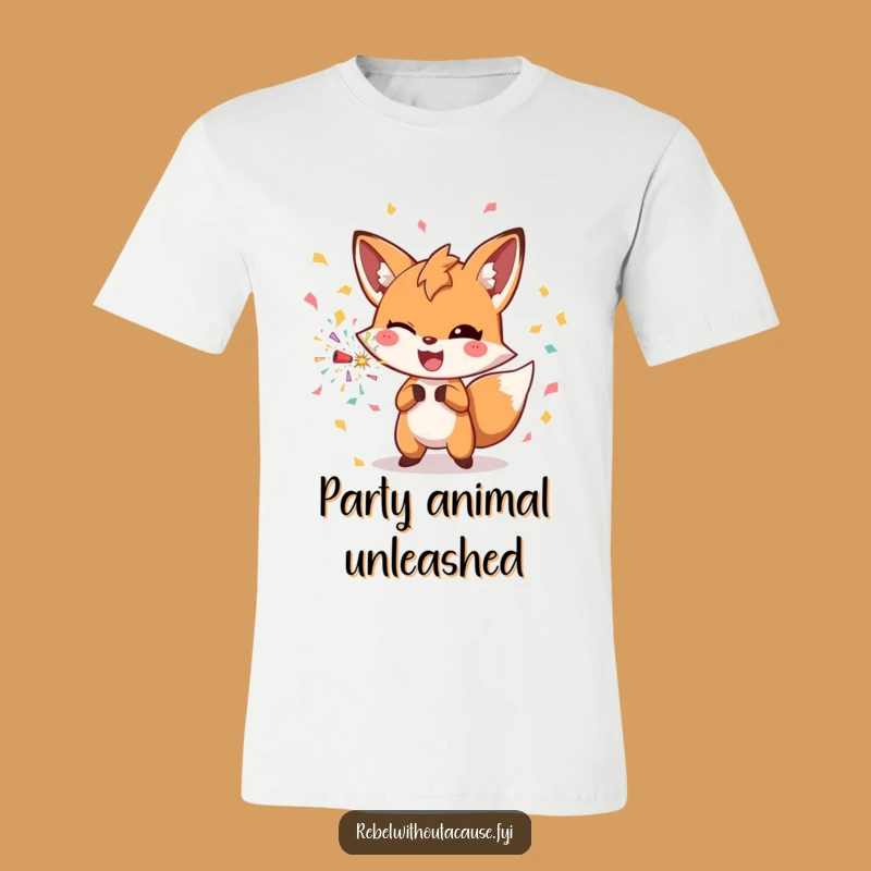 Funny Fox Confetti T-Shirt: Wear Your Joyful Celebration Everywhere