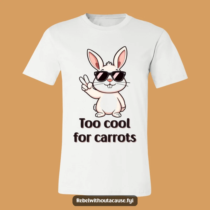 Funny Rebellious Bunny Sunglasses Peace Sign T-Shirt: Coolest Graphic Tee Gift Ever