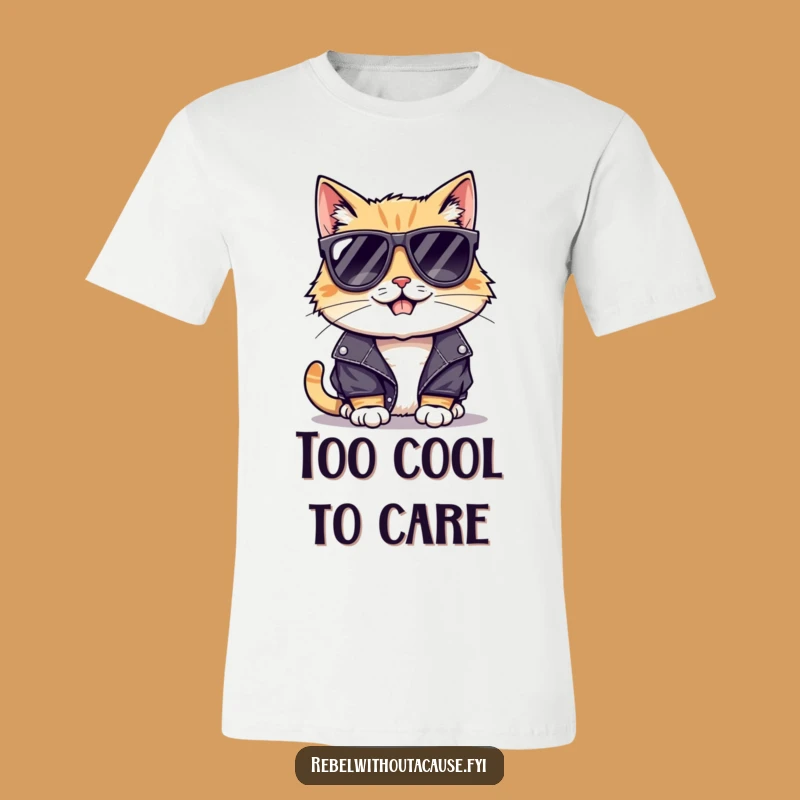 Funny Cool Cat Leather Jacket T-Shirt: Edgy Style for the Mischievous!