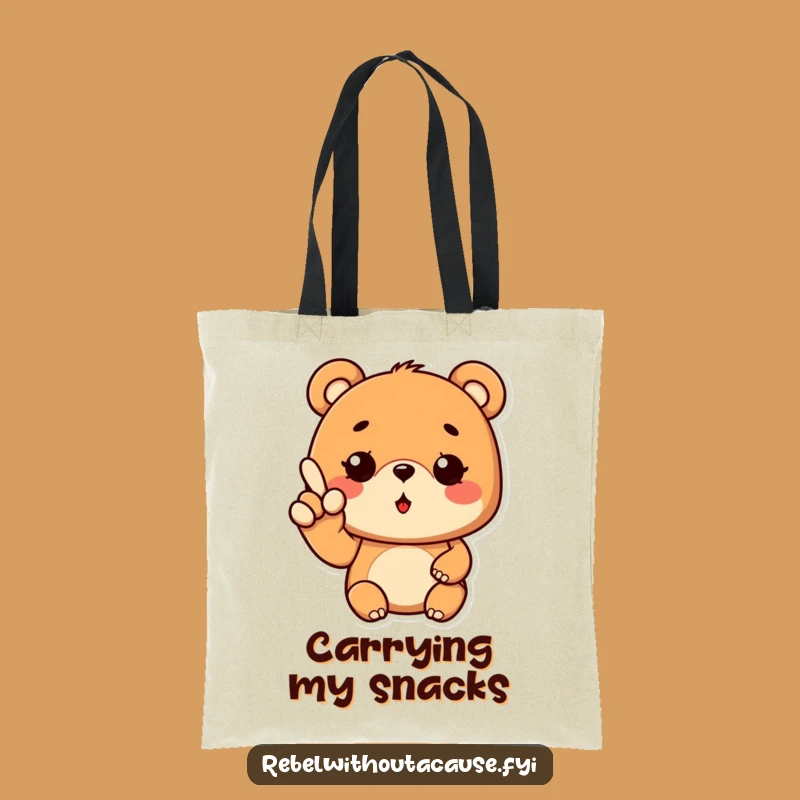 Funny Cool Bear Tote Bag: Wavy Fingers Carry-All, Excellent Funny Gift