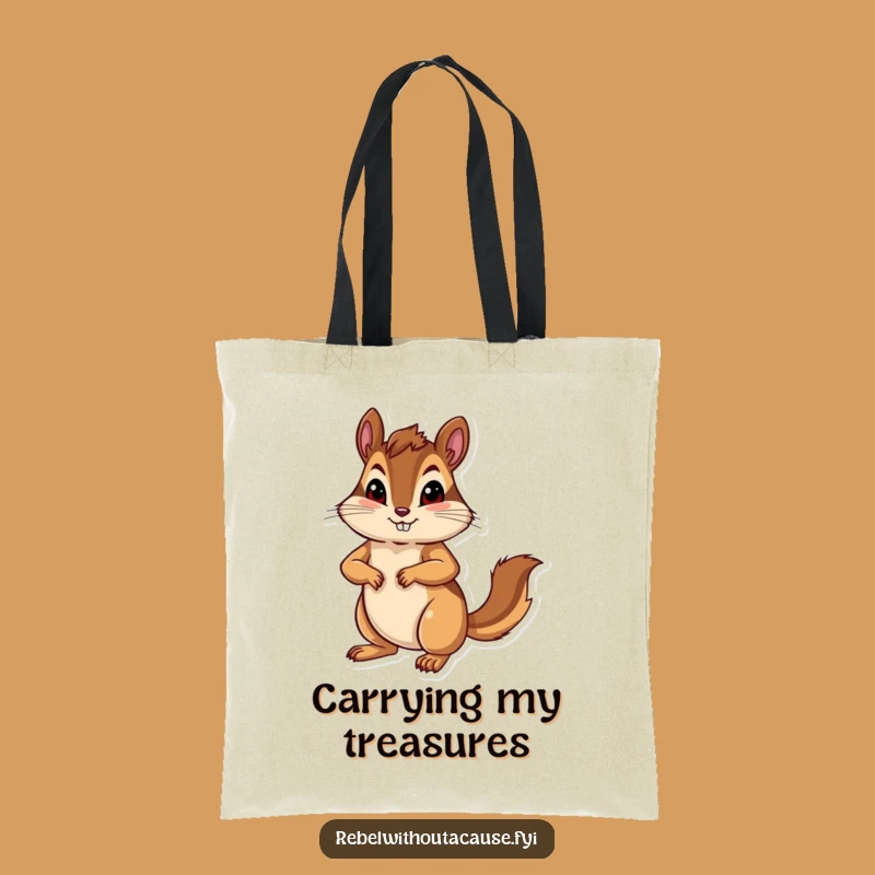 Funny Chipmunk Pose Tote Bag: Bold Companion, Confident Accessory Gift