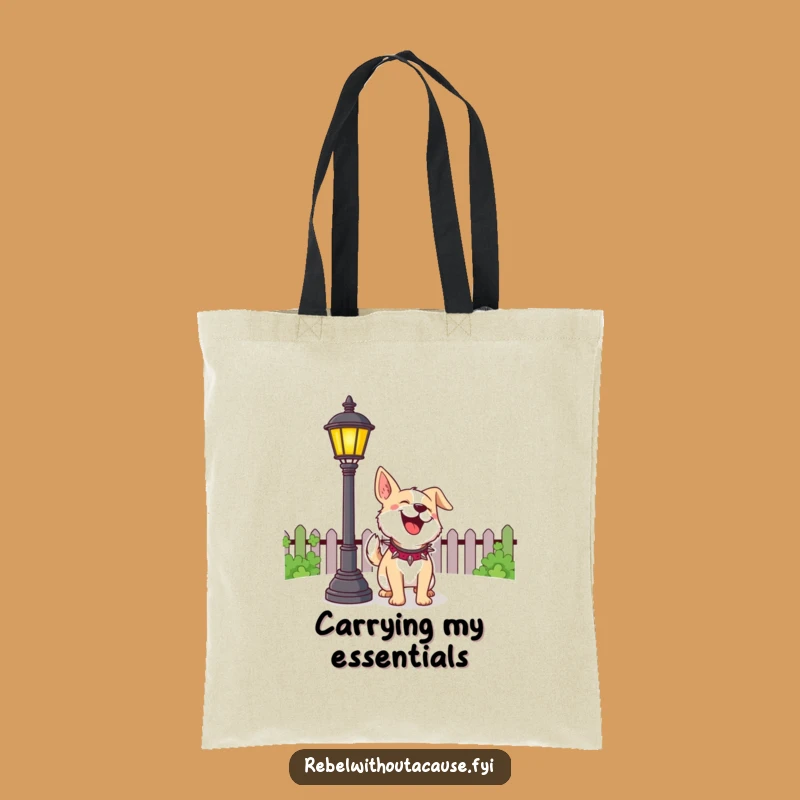 Funny Dog Barking Lamppost Tote Bag - Stylish and Hilarious Accessory