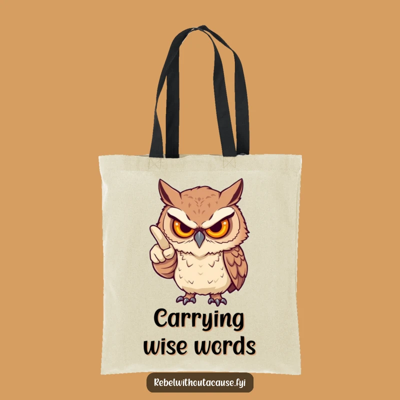 Funny Fierce Owl Finger Tote Bag: Carry Your Judgment with Playful Flair