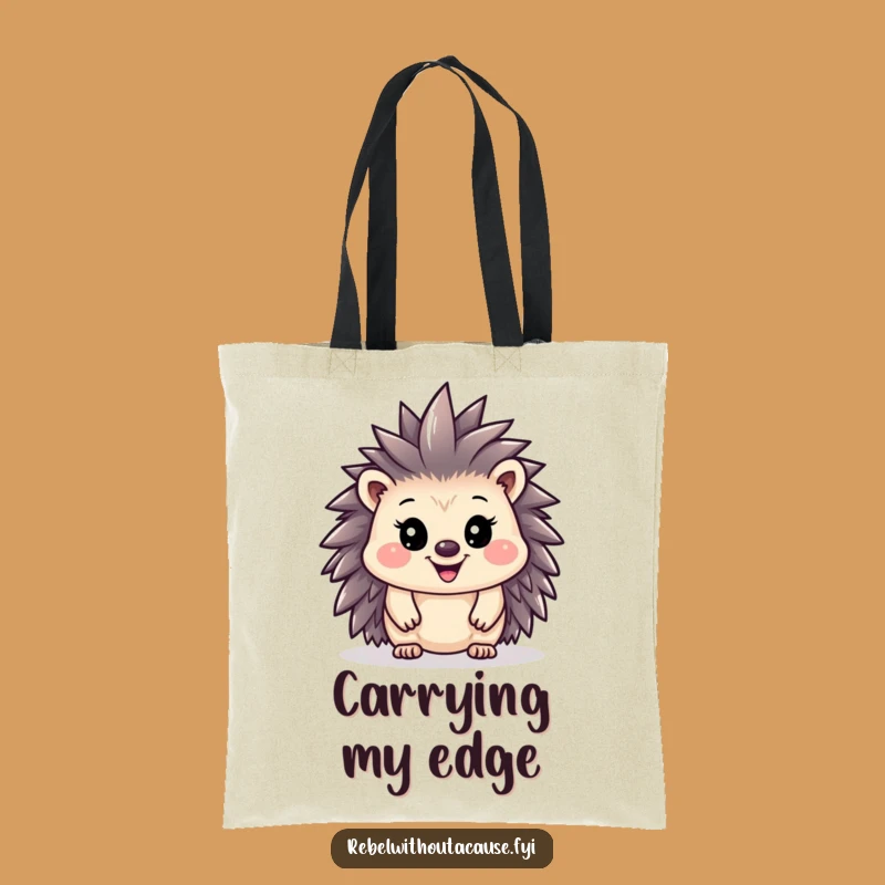 Funny Hedgehog Mohawk Tote Bag: Carry Your Attitude with Style
