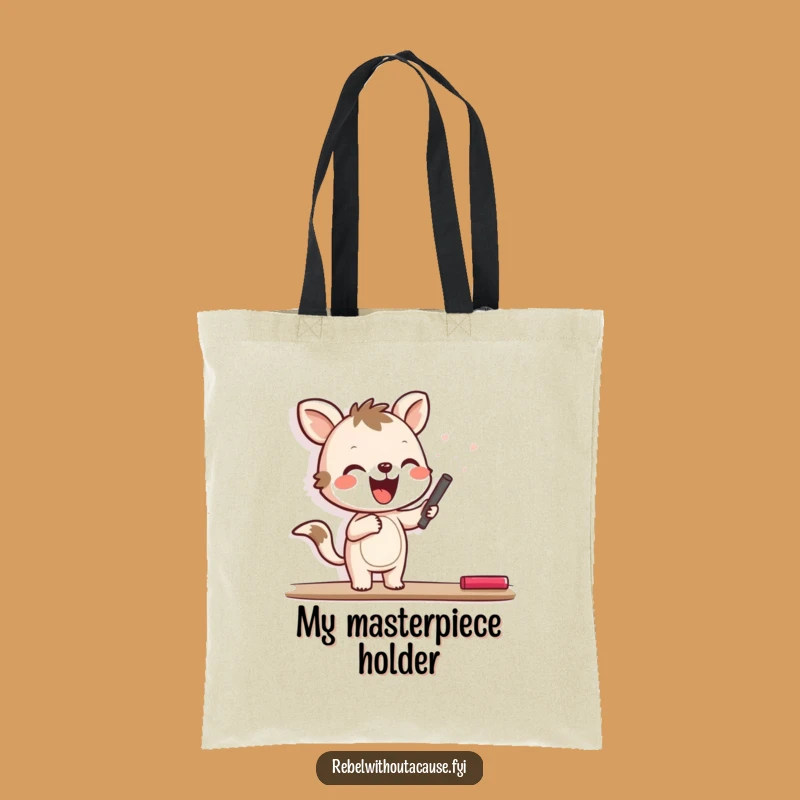 Funny Joyful Animal Chalk Wall Tote Bag, Carry Your Art Funny Gift