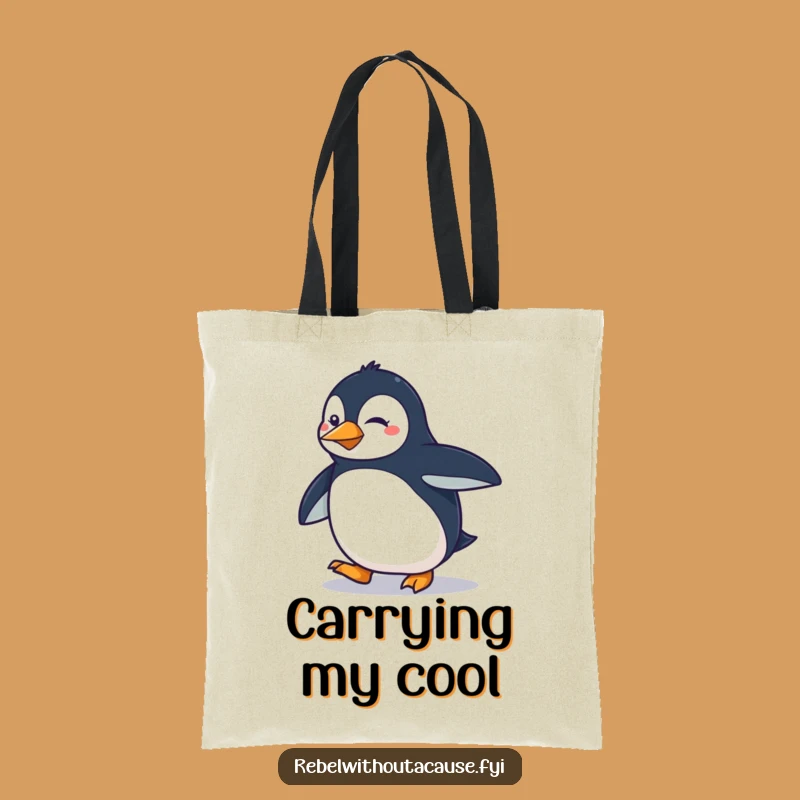 Funny Penguin Strut Tote Bag: Sassy Carry-All, Determined Fashion Gift