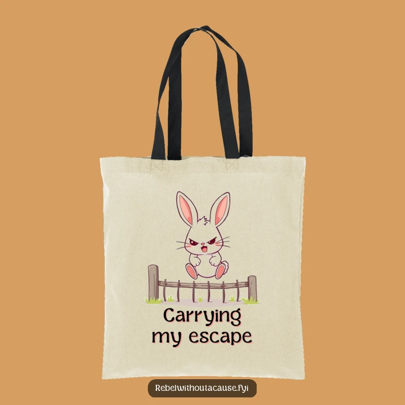 Funny Rebellious Bunny Tote Bag - Stylish and Hilarious Accessory