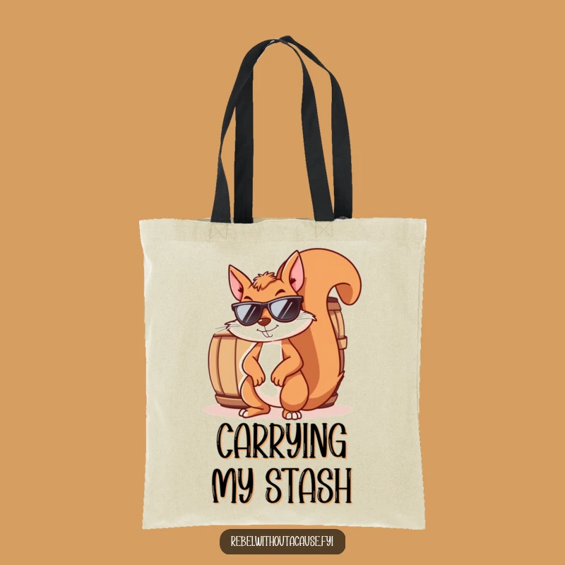 Funny Squirrel 'Shady Deal' Tote Bag - Mischievous Sunglasses Squirrel Carry-All Gift
